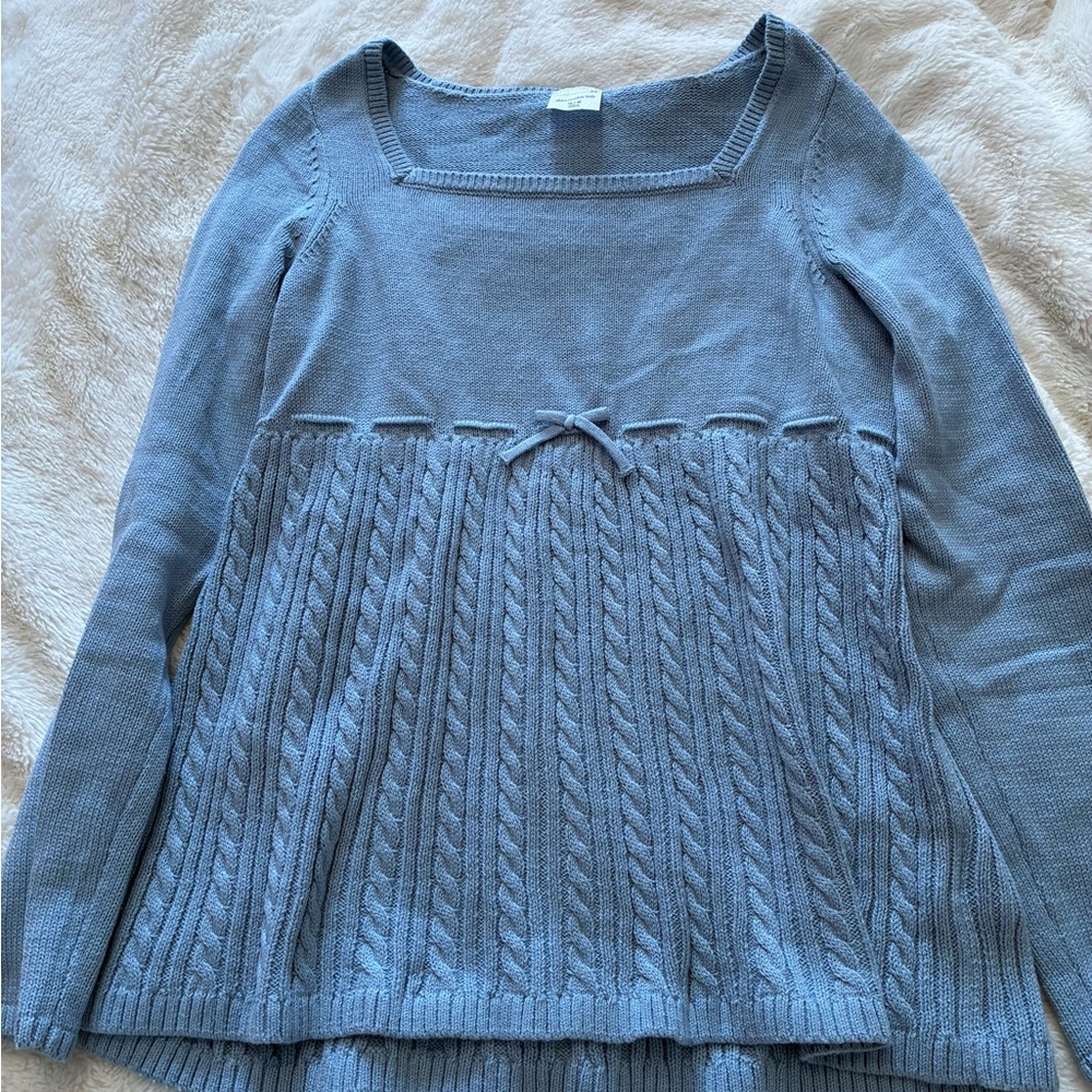 Abercrombie Kids Blue Cable Knit Babydoll Sweater